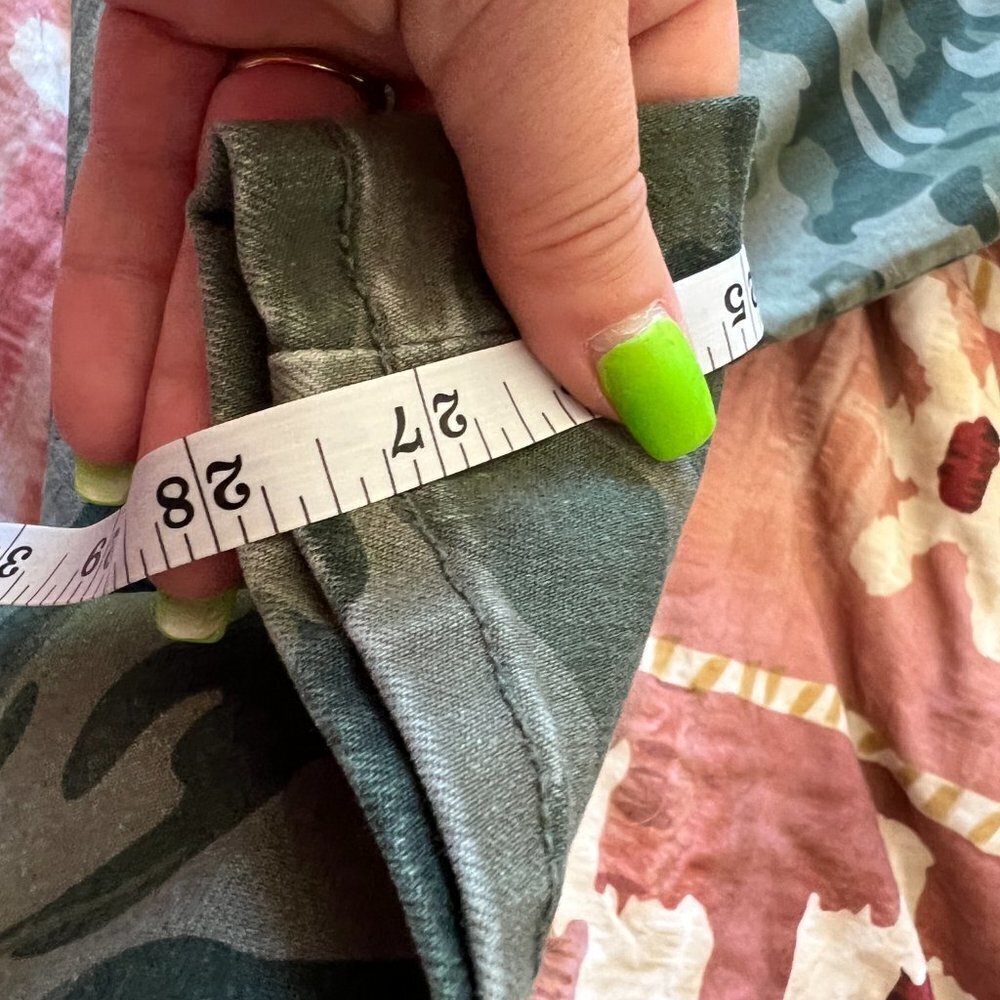 Universal Thread Camo Army Green Straight Denim Pants Jeans Snap Pockets - Picture 11 of 11